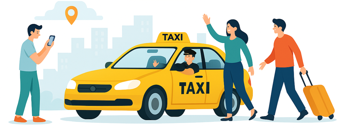 Illustration eines Taxis